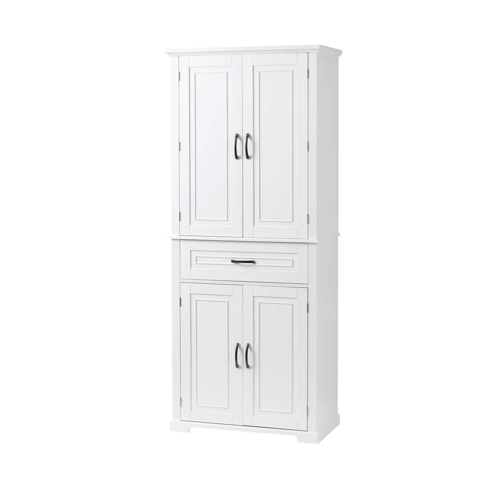 Modern 29.9 in. W x 15.7 in. D x 72.2 in. H White Linen Cabinet Tall ...