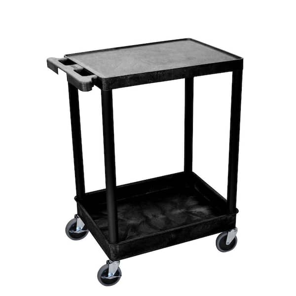 STC Series 18 in. W x 24 in. L 2-Shelf Utility Cart, Black