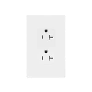 20 Amp Tamper-Resistant Receptacles Duplex Outlet With LED Indicator Decor Wall Plate Included, White (10-Pack)