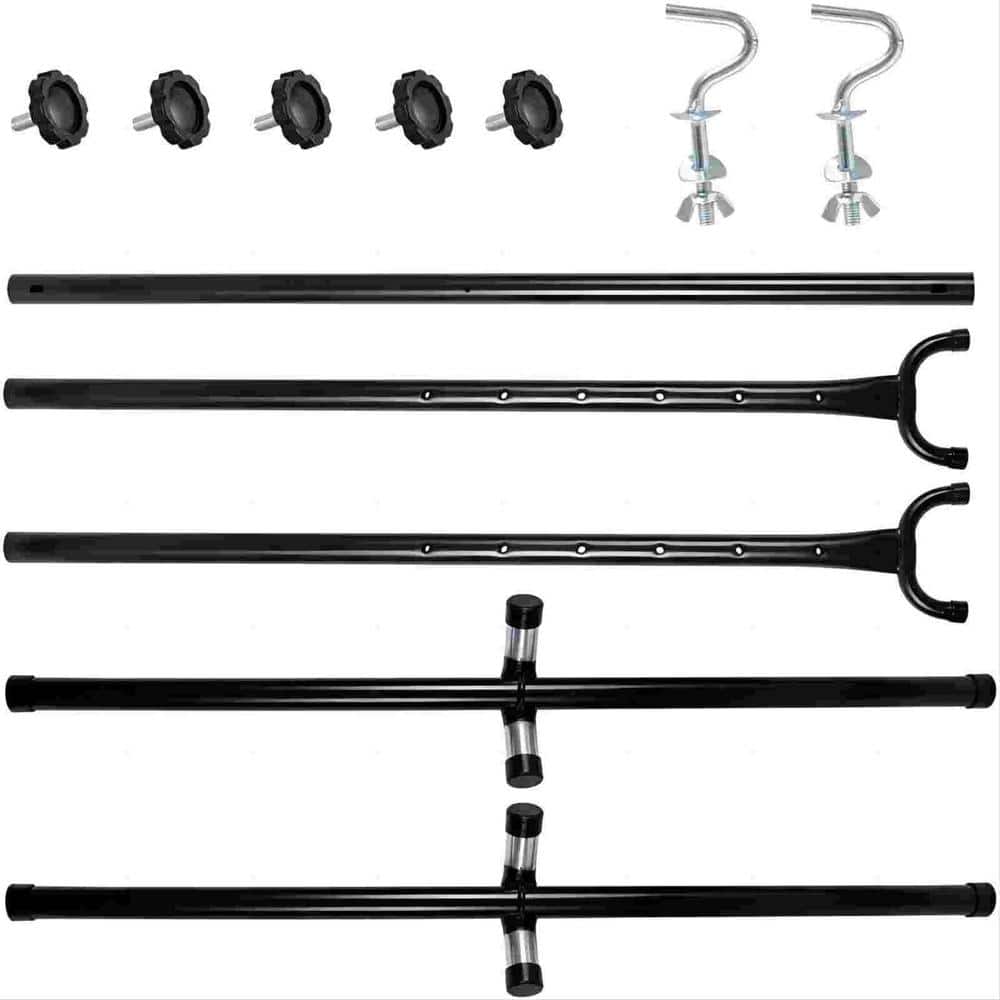 Heavy-Duty Black Steel Portable Hammock Stand with Wheel