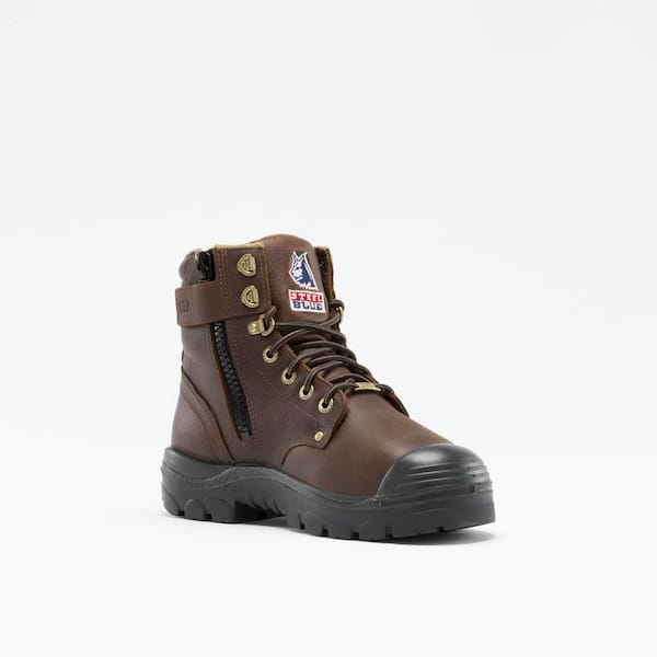 STEEL BLUE Men's Argyle Metatarsal Zip PR Bump Cap 6 inch Work Boots - Steel Toe - Oak Size 8(M)