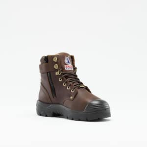 Men's Argyle Metatarsal Zip PR Bump Cap 6 inch Work Boots - Steel Toe - Oak Size 9.5(M)