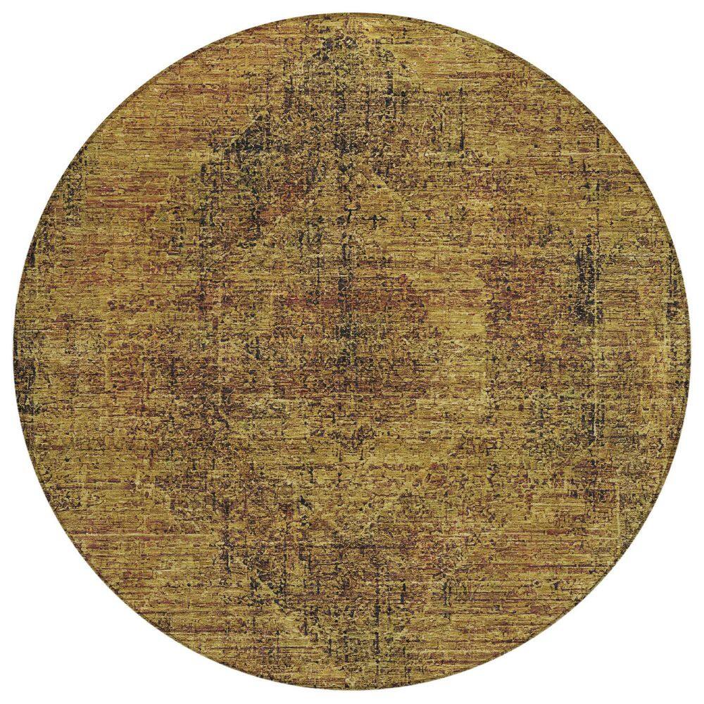 Chantille Machine Washable Indoor/Outdoor Abstract ACN2726 Rust 8 ft. x 8 ft. Round Rug price history on PriceWatchPro