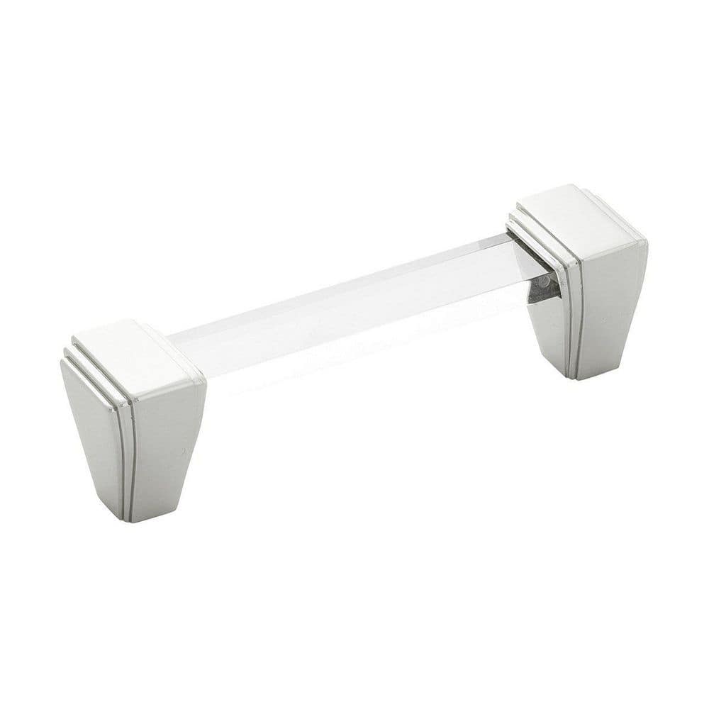 Belleclaire Collection Pull 3-3/4 in. (96 mm) Center to Center Crysacrylic with Polished Nickel Bar Cabinet Pull price history on PriceWatchPro