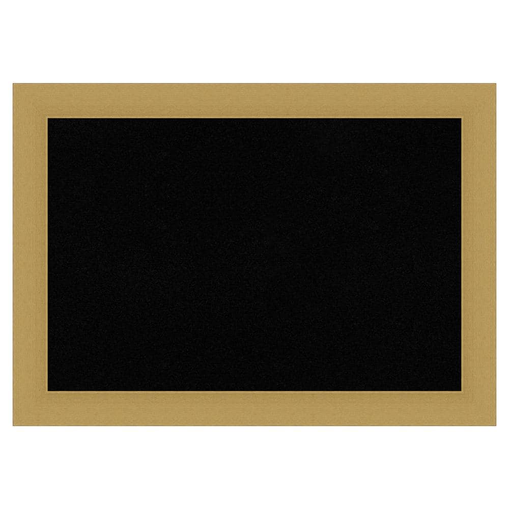 Amanti Art Grace Brushed Gold Framed Black Corkboard 28 in. x 20 in. Bulletine Board Memo Board