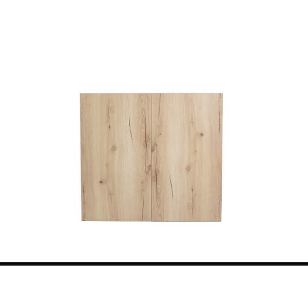 Cambridge Radiance 24 in. W x 12 in. D x 30 in. H Ready to Assemble Slab Wall Kitchen Cabinet in Light Oak