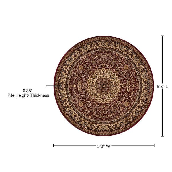 Concord Global Trading Persian Classics Isfahan Red 5 ft. Round