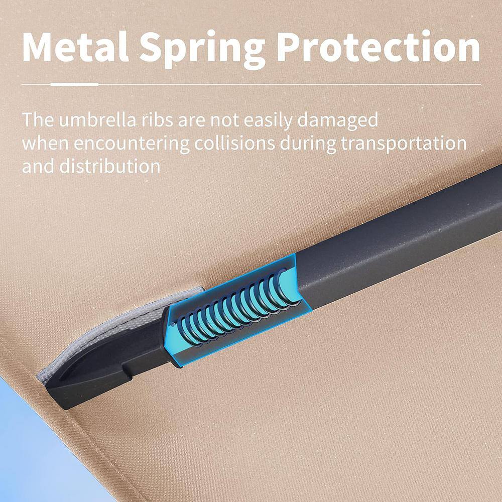 10 ft. Beige Aluminum Cantilever Patio Umbrella with 360° Rotation