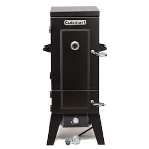 36 in. Vertical Propane Gas Smoker in Black with Temperature and Smoke Control and 4 Removable Shelves
