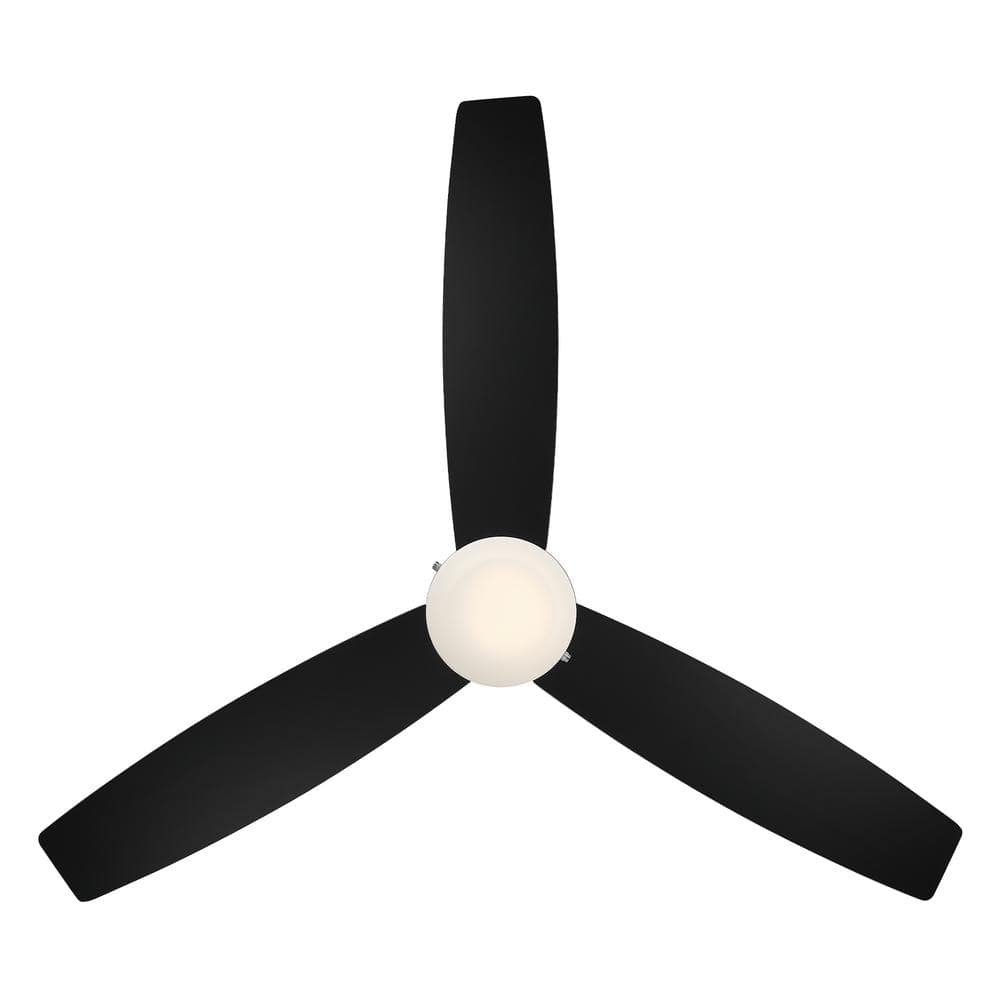Matte Black 52'' Low Profile Ceiling Fan with LED Light