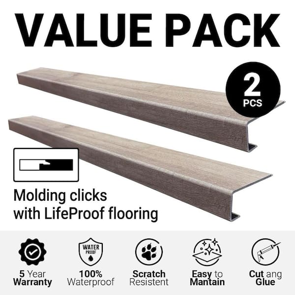 Palenque Park Stair Tread Molding Square-Exact Match for Home Decorators Floor, 2-Pieces, 46 in. x 4 7/8 in. x 5 mm T