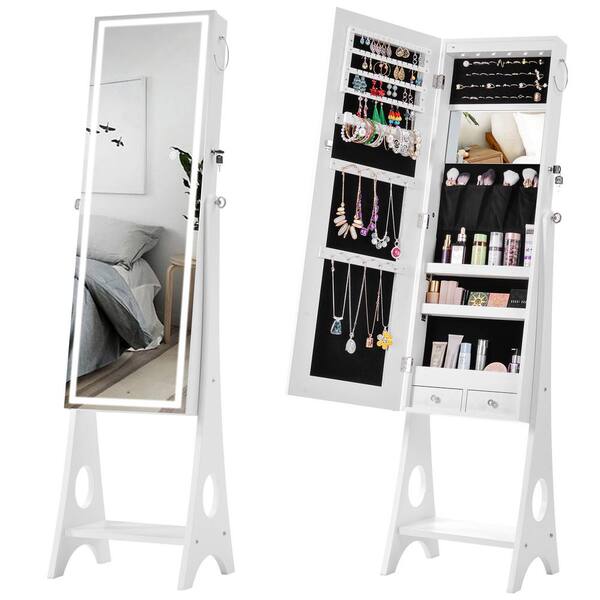 mirror with lights and storage