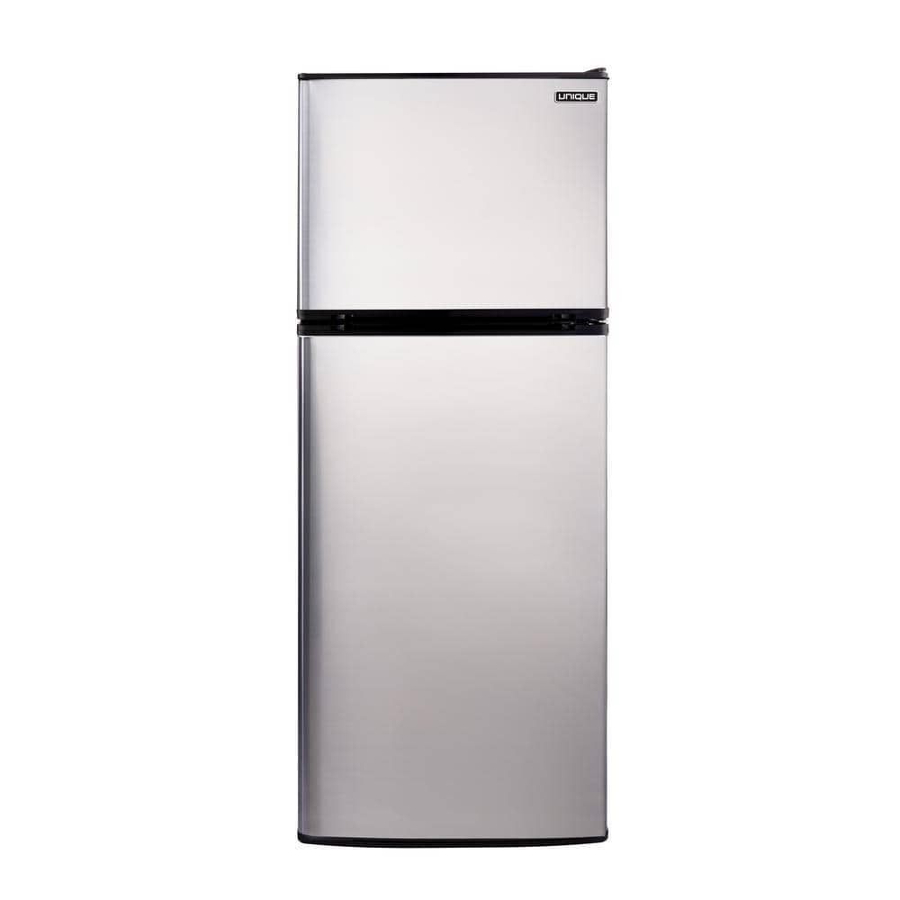 Unique Appliances Off-Grid 24 in. 10.3 cu. ft. 290L Solar DC Top Freezer Refrigerator with Danfoss/Secop Compressor in Stainless Steel, Silver