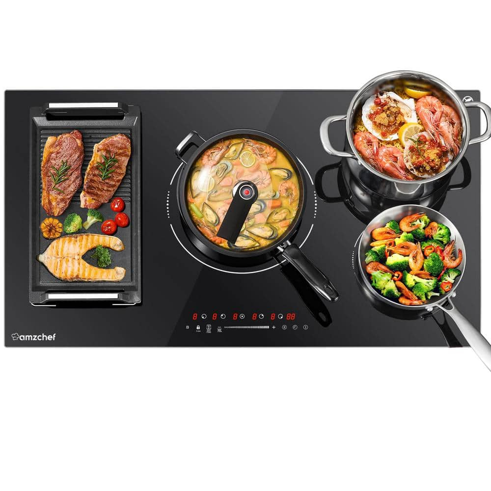 amzchef 36 in. 5Elements Induction Cooktop Smooth Top with 9Power