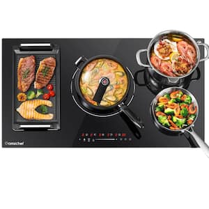 36 in. 5-Elements Induction Cooktop Smooth Top with 9-Power Level and Touch Control, Timer, Safety Lock, 240V in Black