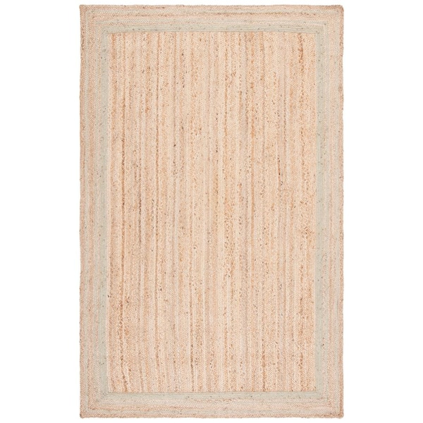 SAFAVIEH Natural Fiber Green/Beige 5 ft. x 8 ft. Striped Border Area Rug