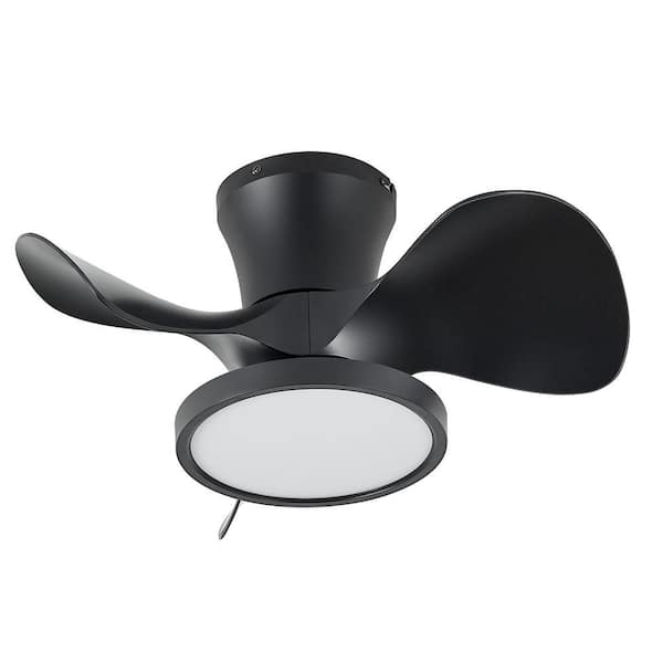 QRMOK 22 in. LED Indoor Black Small Ceiling Fan with Light and