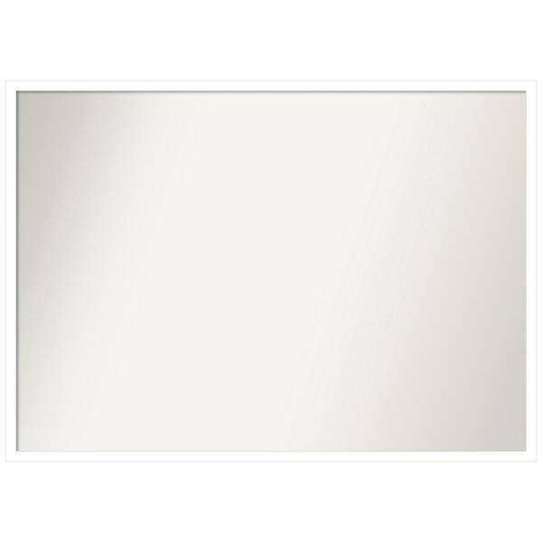 Amanti Art Svelte White 39.5 in. W x 28.5 in. H Rectangle Non-Beveled Wood Framed Wall Mirror in White