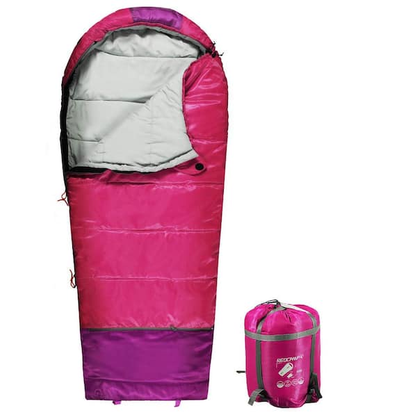 2.4 lbs. Fill, Kids Mommy Camping Sleeping Bag, 3-Season Cold Weather Sleeping  Bag for Boys, Girls and Teens, Rose Red YYJA1318 - The Home Depot