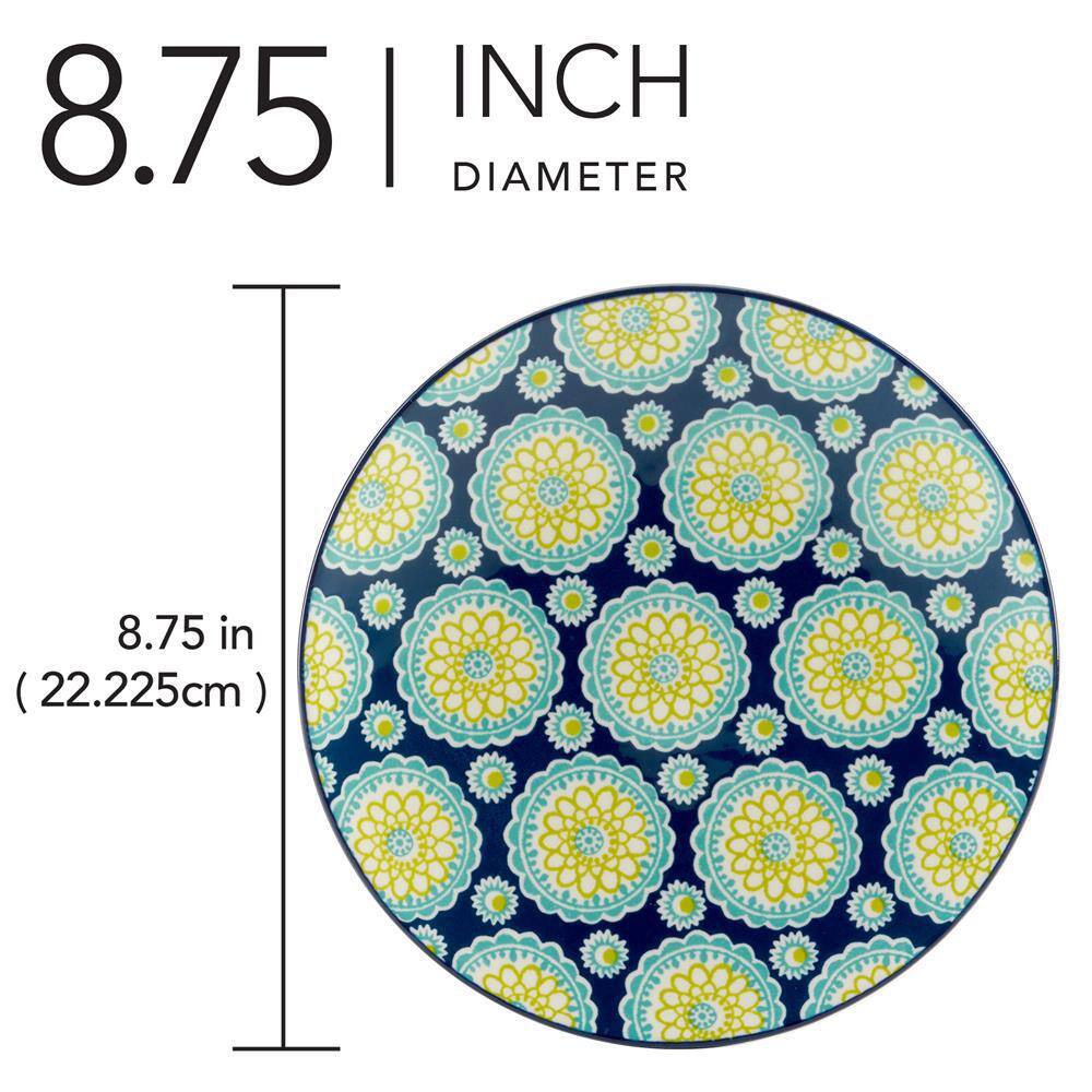 Bohemian Multicolor Porcelain 8.5" Salad Plates, Set of 6
