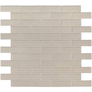 Portico Pearl Beveled 12 in x 12 in. x 10 mm Glossy Ceramic Mosaic Tile (10 sq. ft. / case)