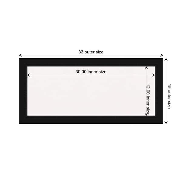 Amanti Art Avon Black White Corkboard 32 in. x 15 in. Bulletin Board Memo Board