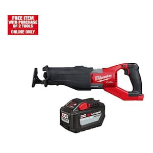 M18 FUEL 18V Lithium-Ion Brushless Cordless Super SAWZALL Orbital Reciprocating Saw & High Output 12.0Ah Battery