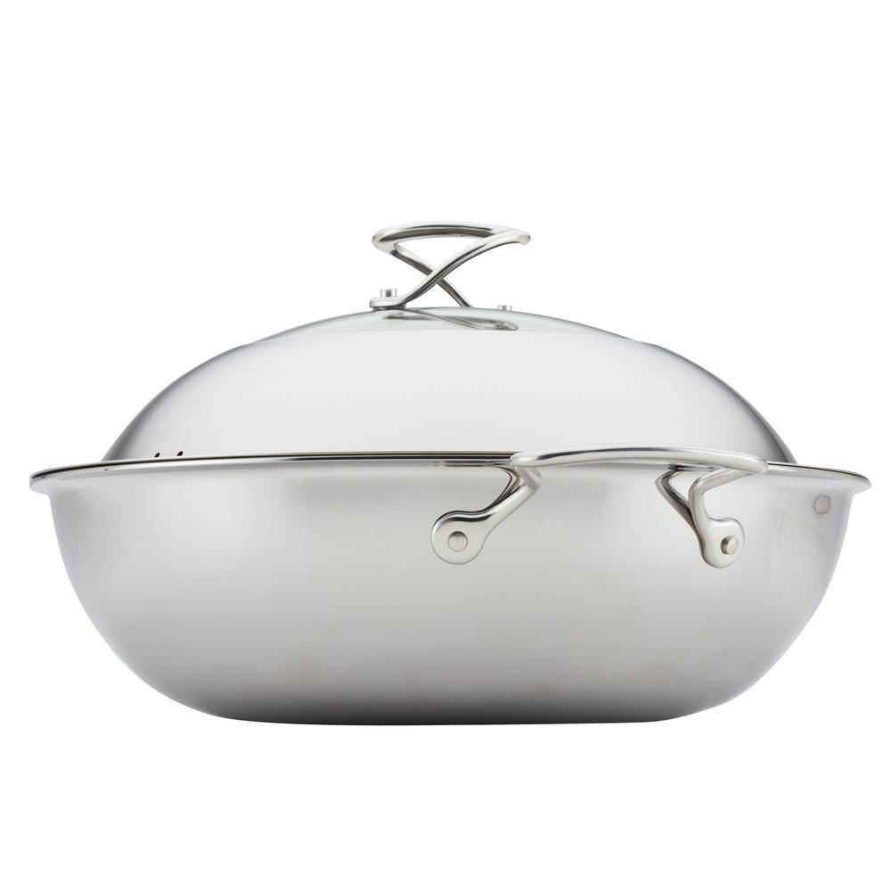 Circulon 14-Inch Stainless Steel Wok with Glass Lid