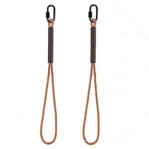 12 ft. Brown Tree Swing Rope Hammock Hanging Straps with Stainless Steel Carabiner Snap Hook (2-Pack)