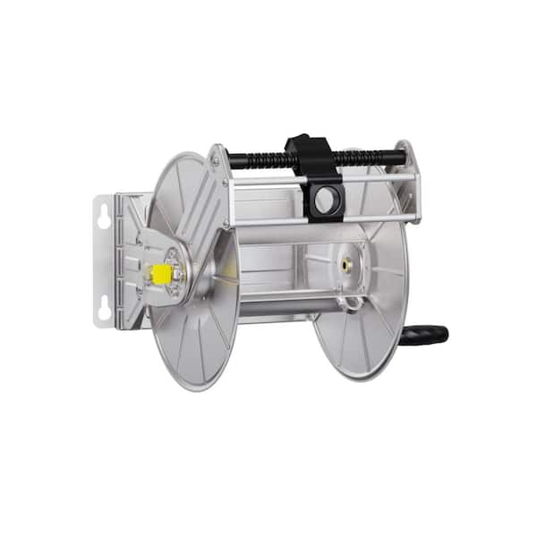 Giraffe Tools Garden Retractable Hose Reel-5/8 in.-90 ft., Wall Mounted,  Light Grey AW4058US-LG - The Home Depot