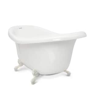 Chelsea 60 in. Acrylic Slipper Clawfoot Bathtub in White with White Imperial Feet