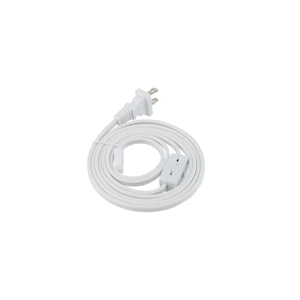 6 ft. White Power Cord with Roll Switch for Line Voltage Puck Light