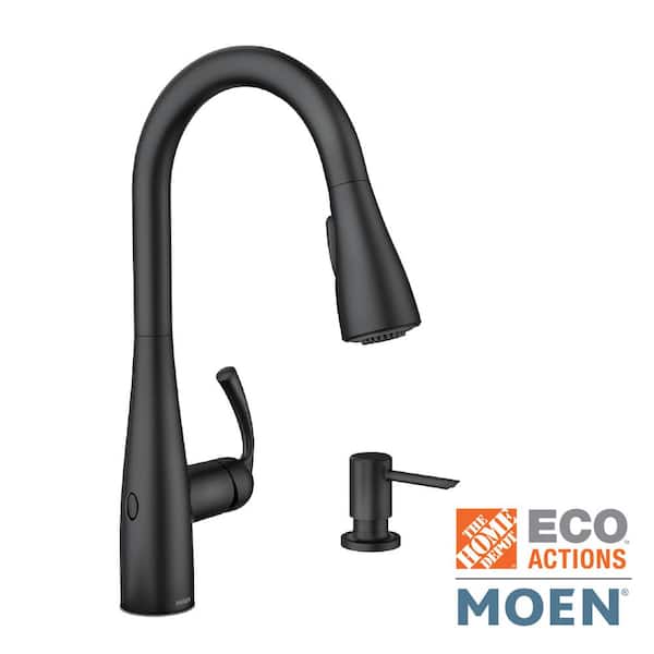 MOEN Essie Touchless Single-Handle Pull-Down Sprayer Kitchen Faucet with MotionSense Wave and Power Clean in Matte Black