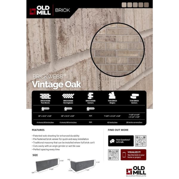 Vintage Oak Thin Brick Flats Vintage Oak Thin Brick Flats