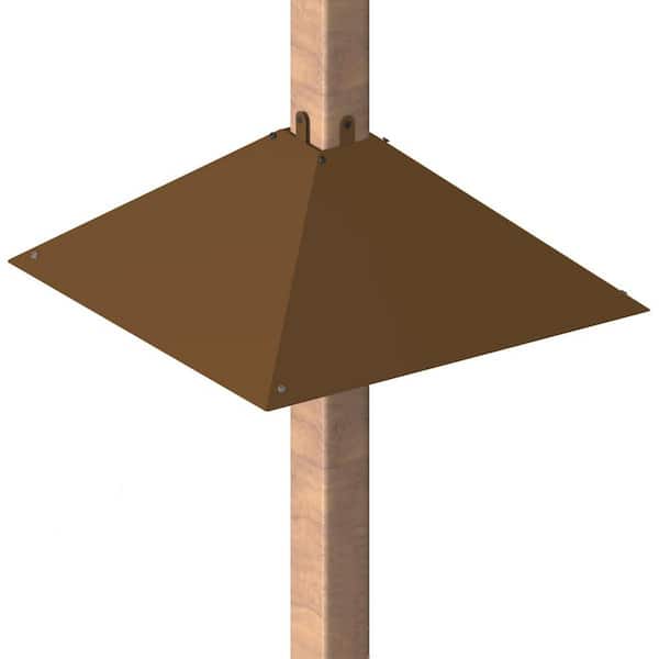 17 in. Brown Metal Non-Electric Squirrel Guards for Bird Feeders, Squirrels Deterrents Stopper for 4 in. x 4 in. Post
