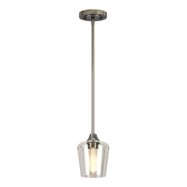 Hampton Bay Pavlen 1 Light Brushed Nickel Contemporary Hanging