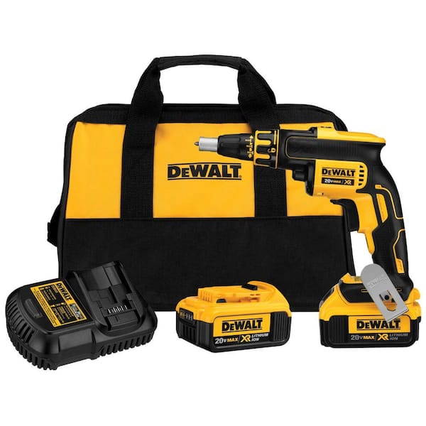 DEWALT 20V MAX XR Cordless Brushless Drywall Screw Gun with (2) 20V 4.0Ah Batteries and Charger