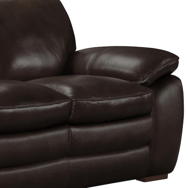 Armen Living Genuine Dark Brown Leather, Violino Leather Couch Reviews