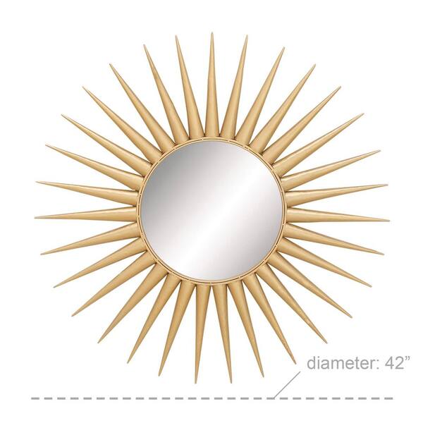 Cosmoliving By Cosmopolitan 42 In X Glam Style Large Round Metallic Gold Sun Mirror 44558 The Home Depot Cosmoliving By Cosmopolitan 42 In X, Large Round Gold Sun Mirror