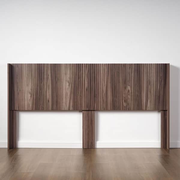 Josiah Modern Walnut Brown Wood King Wall Mounted Panel Headboard Only