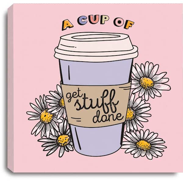 RoomMates Pink Get Stuff Done Coffee Canvas Wall Art
