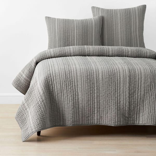 Company Cotton Stripe Gray Twin/Twin XL Cotton Quilt