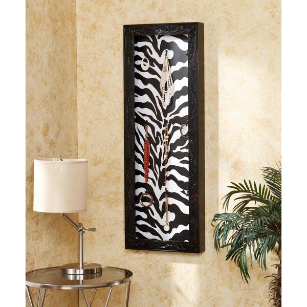 Southern Enterprises Sycamore Open Face Wall Mount Jewelry Organizer in Zebra Print