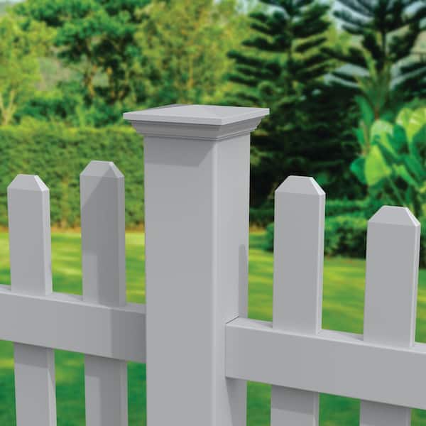 Barrette Outdoor Living 5 in. x 5 in. White Vinyl Fence New England Post Top
