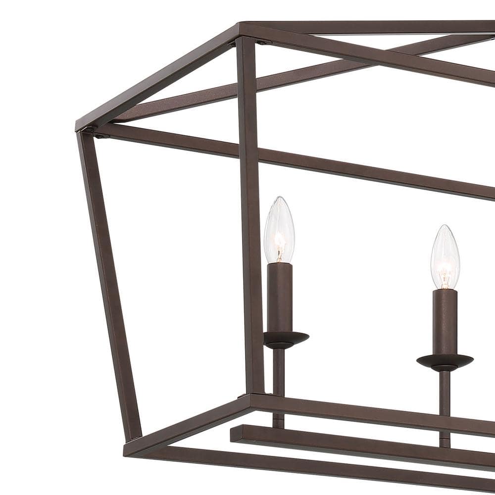 Oil Rubbed Bronze 6-Light Candle Style Linear Pendant