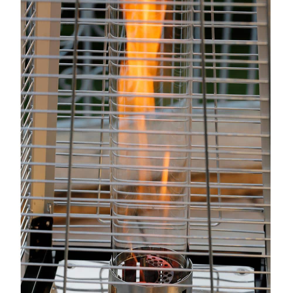 HeatMaxx 89.5" Black and Silver Propane Pyramid Patio Heater