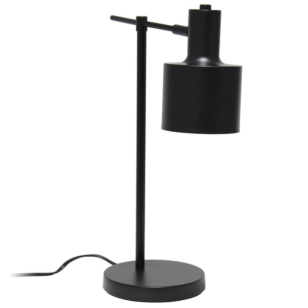 Black Iron Industrial Bedside Table Lamp with Metal Shade