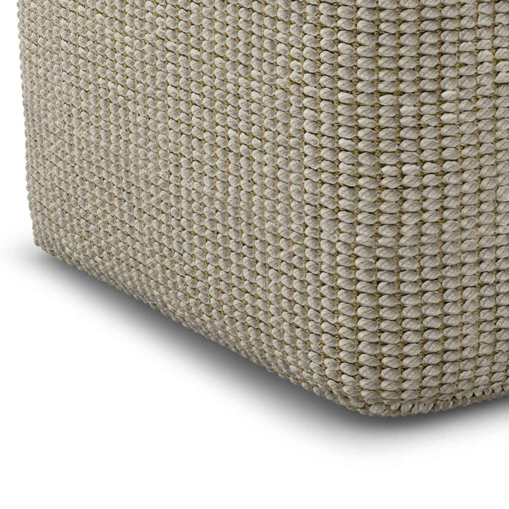Zelma 18" Square Nude Woven Polyester Pouf