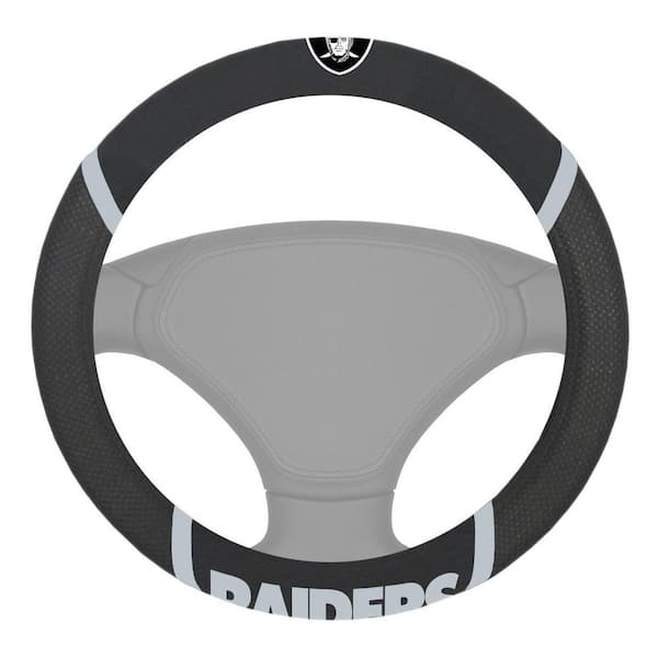 FANMATS NFL - Las Vegas Raiders Embroidered Steering Wheel Cover in Black - 15in. Diameter