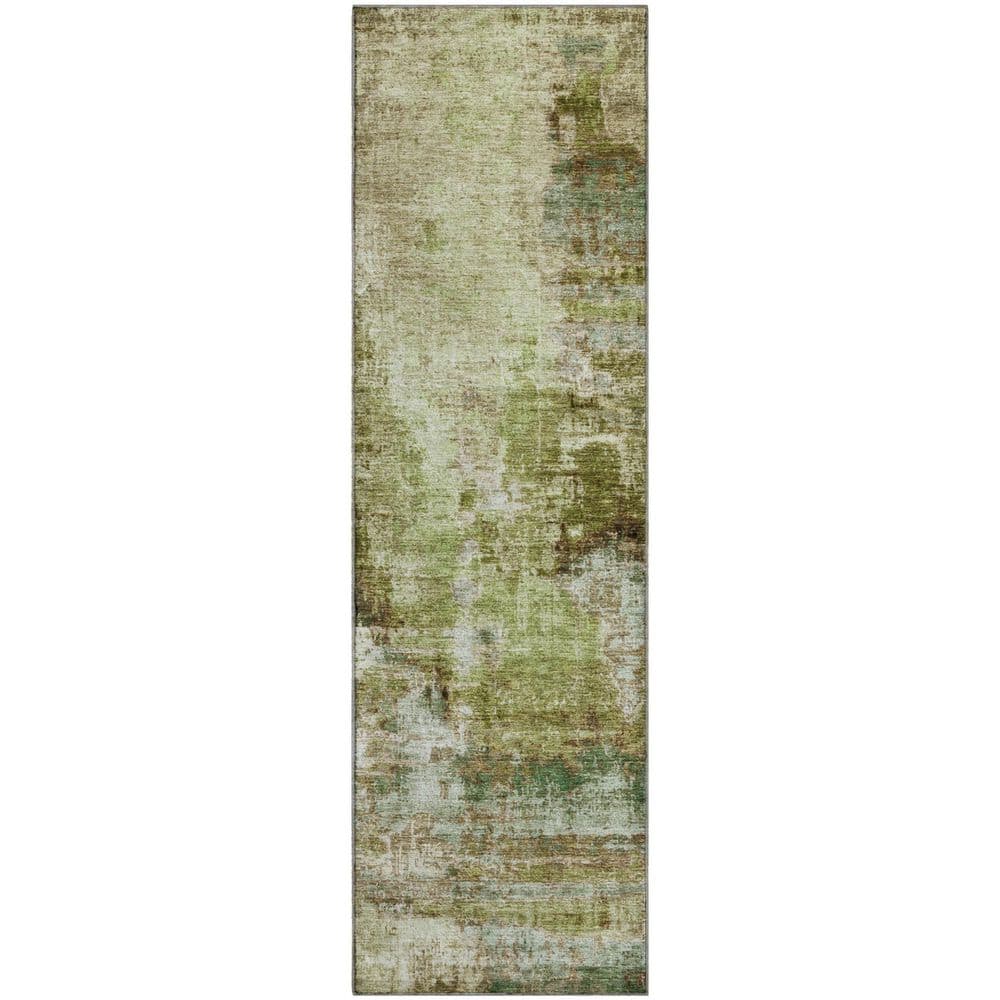 Mayfield Premium Machine Washable Abstract AMF2300 Aloe 2 ft. x 7 ft. Runner Rug price history on PriceWatchPro